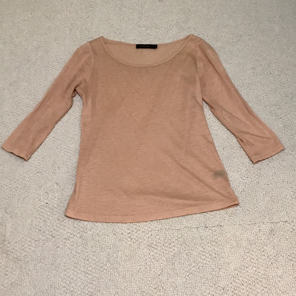 The Limited pink/gold 3/4 length sleeve shirt